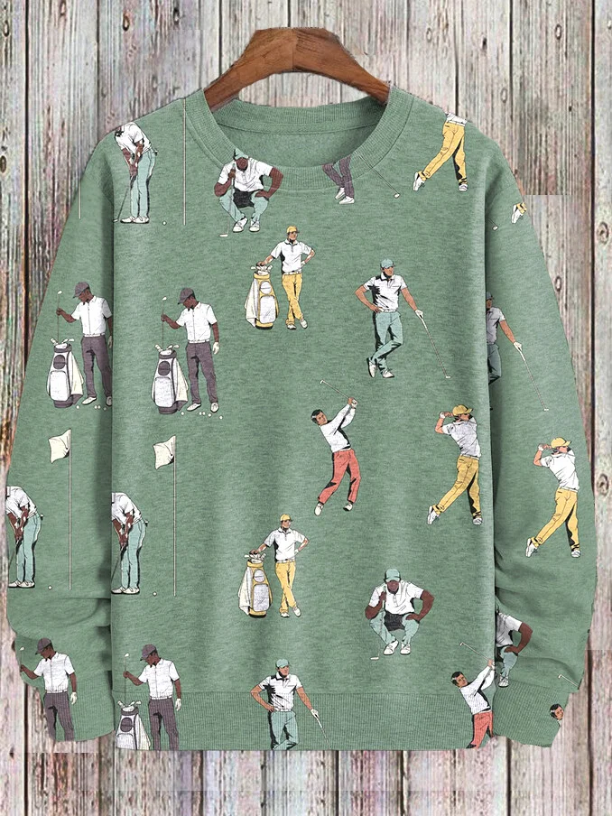 Men's Golf Art Print Casual Sweatshirt