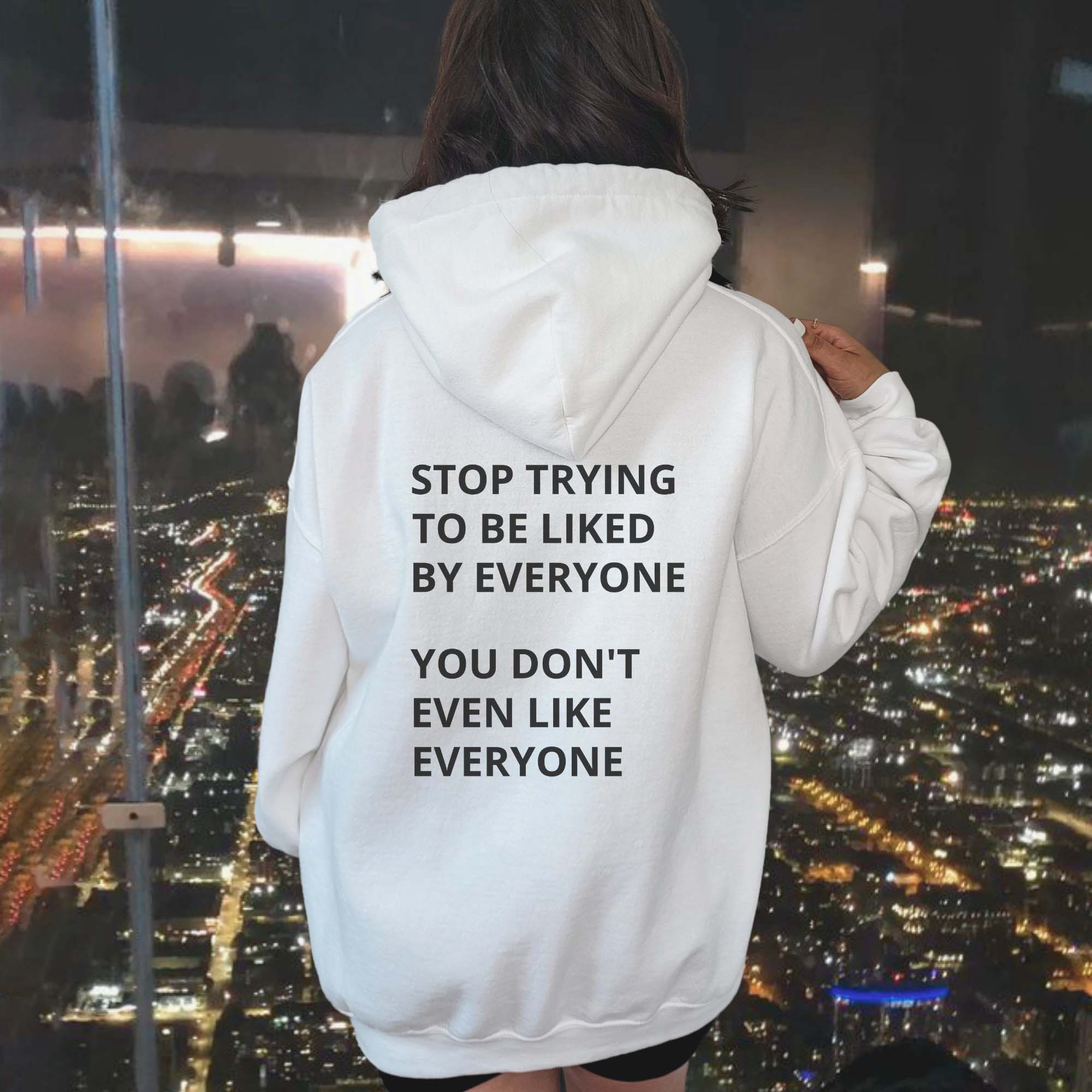 Women's Stop Trying To Be Liked By Everyone Printed Casual Aesthetic Hoodie / [blueesa] /