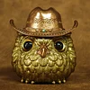 Vintage Handmade Brass/Sterling Silver Owl Storage Jar