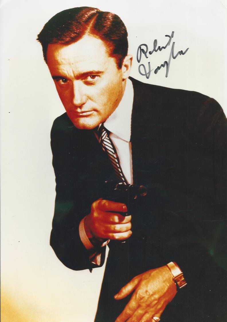 Robert Vaughn signed Photo Poster painting