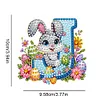 (US Only)PET Double Sided Special Shaped Easter Alphabet DIY Diamond Painting Keychain