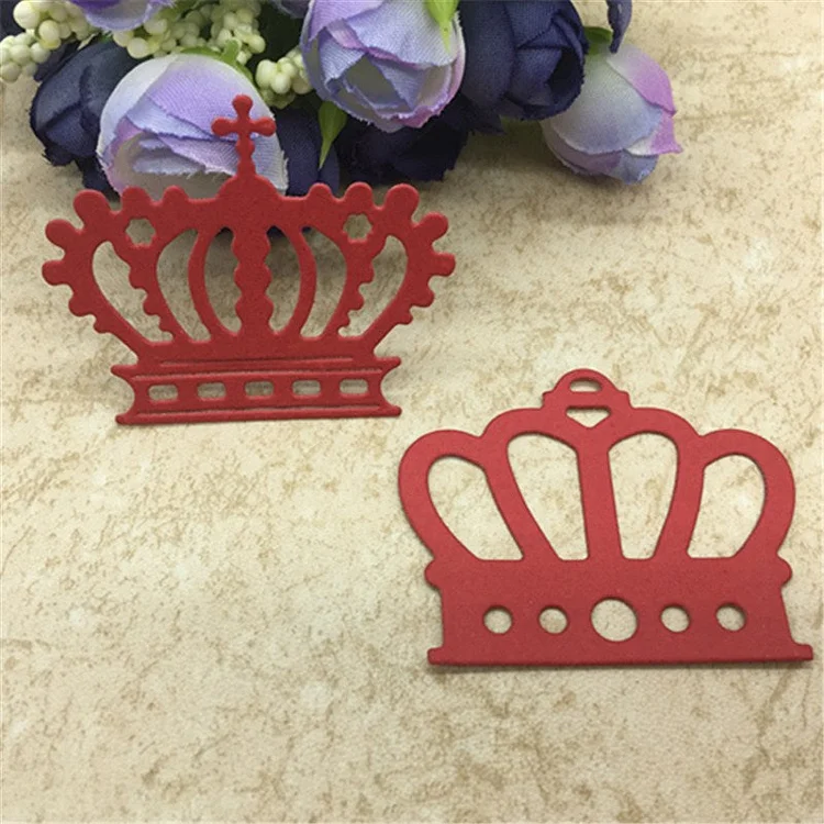 2Pcs Crown Metal Cutting Dies Stencil Scrapbooking Photo Album Card Paper Embossing Craft DIY