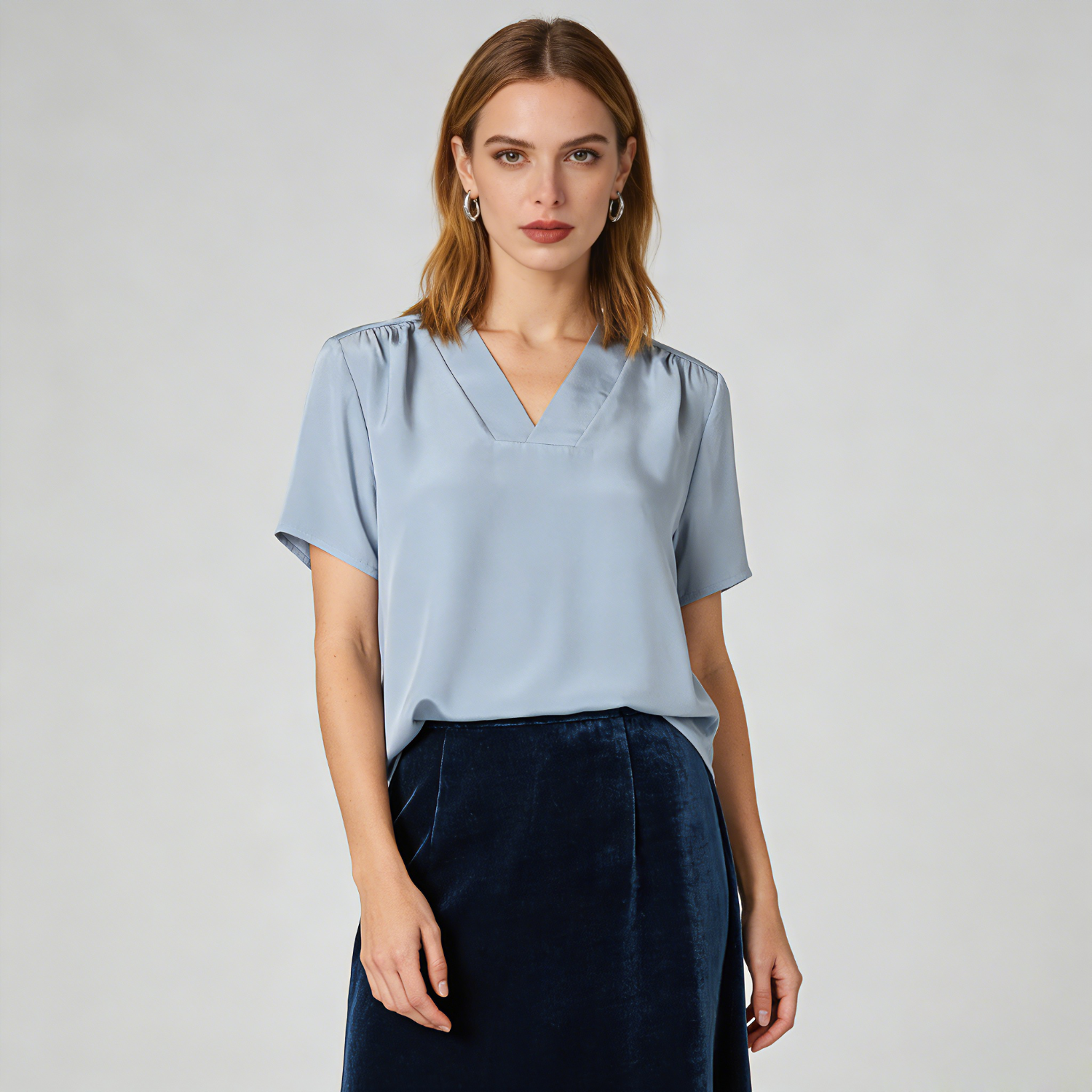 26 MM Silk Blouse V-Neck REAL SILK LIFE