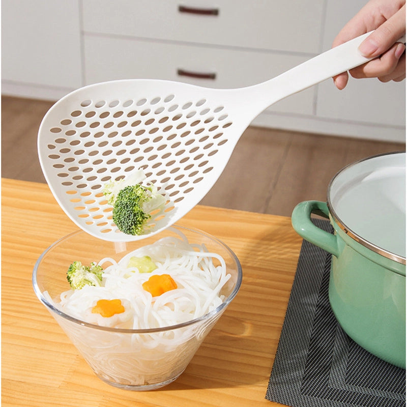 Noodle Spoon Large Colander Household Kitchen Noodle Dumpling Wonton Spoon Strainer Drain Strainer Long Handle Thickened Large Spoon