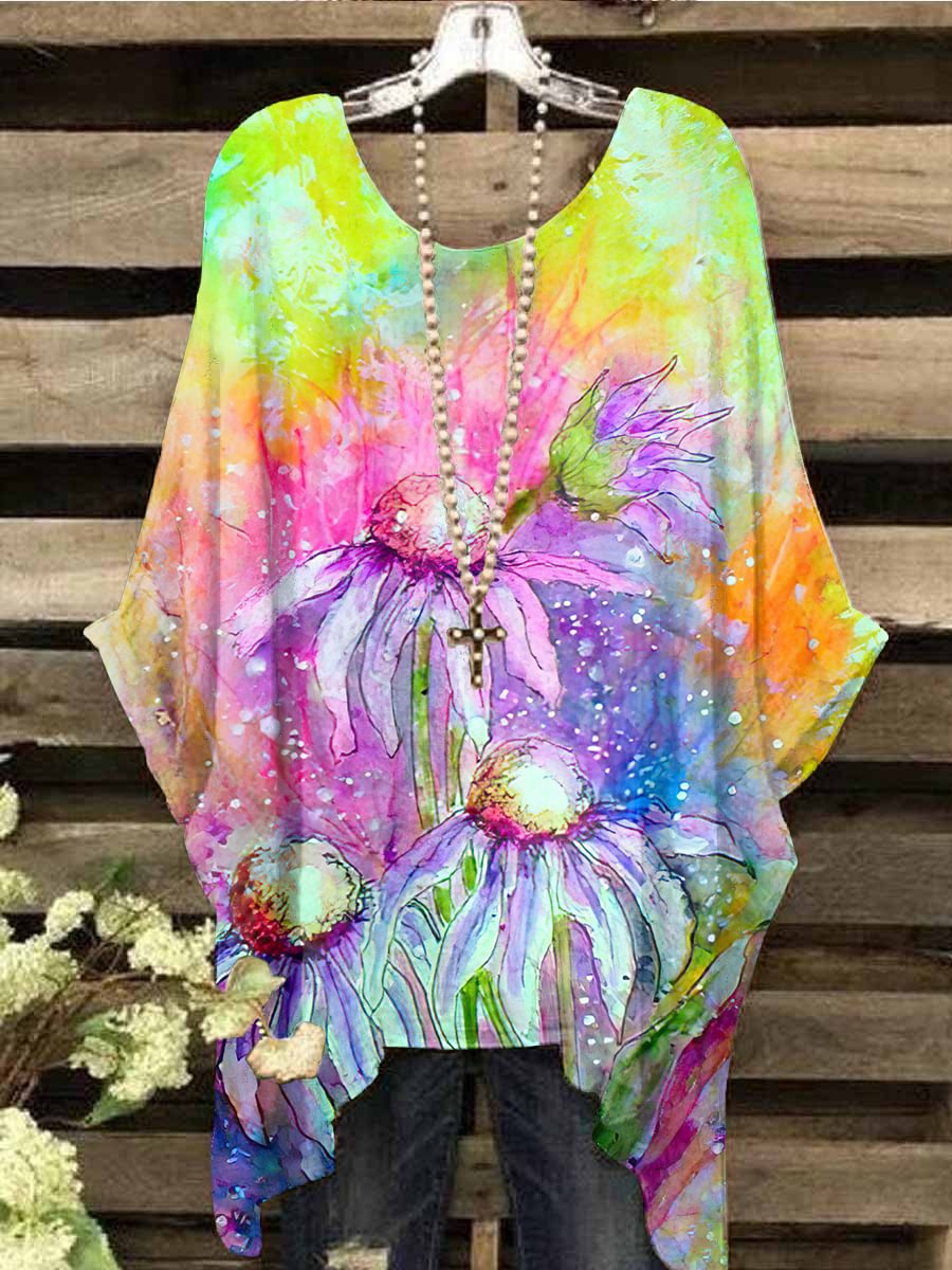Women's Floral Printed Pullover Tops