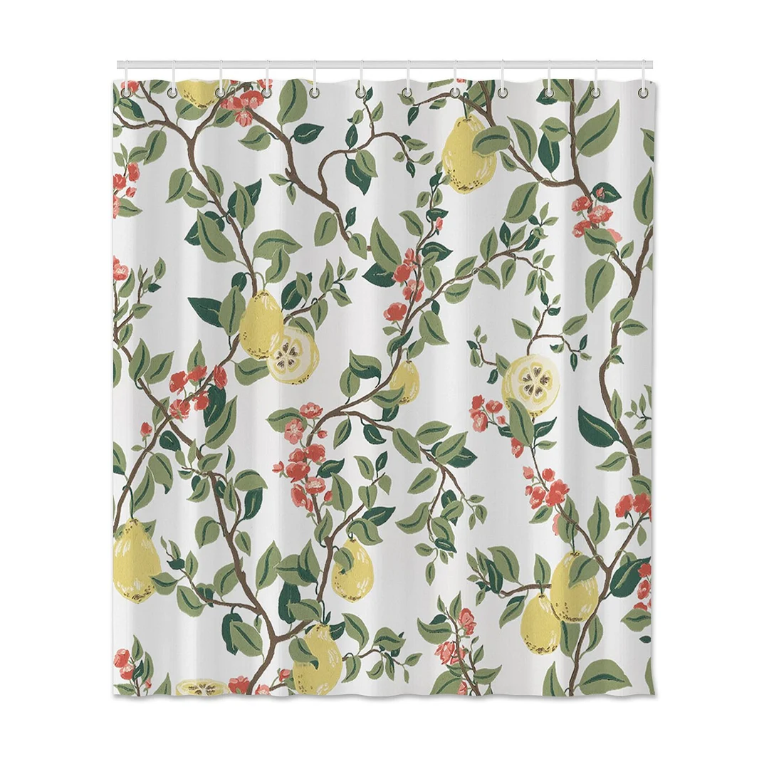 Shower Curtain Printed Lemons For Bathroom Waterproof Shower Curtain Set Home Decor Polyester Bath Shower Curtain With Hooks