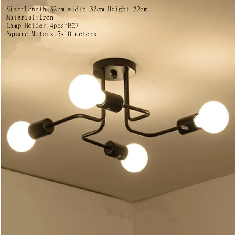 American Iron Lamps Study Creative Personality Pendant Lamp Nordic Simple Bedroom Lamp Living Room Lamp