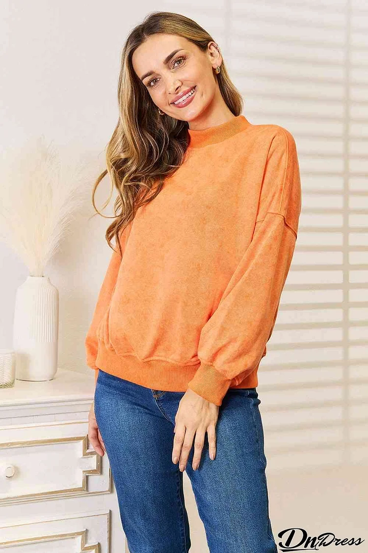 Basic Bae Round Neck Dropped Shoulder Sweatshirt