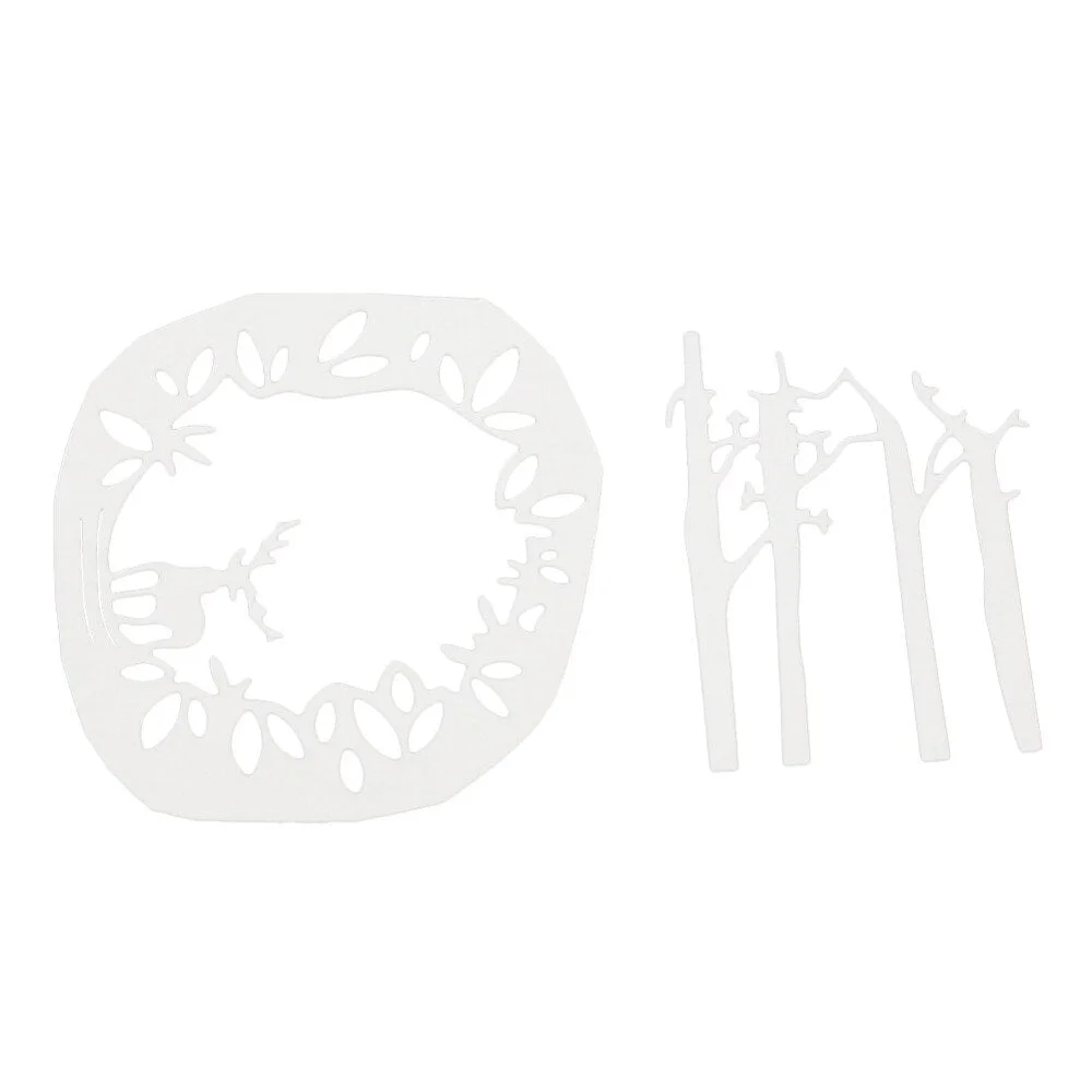 Forest Metal Cutting Dies Deer Mold Circle Wreath Cut Die Scrapbook Paper Craft Knife Mould Blade Punch Stencil Stamps And Dies