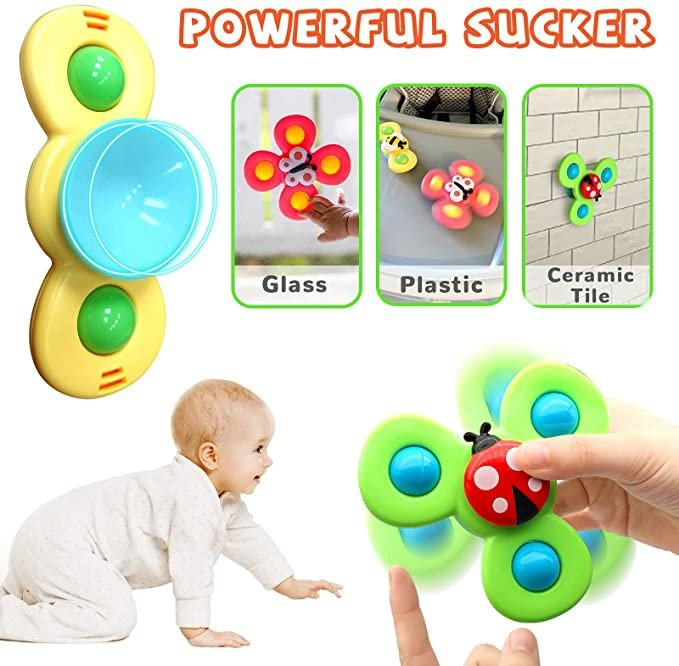 (🎅Christmas Gift For Baby- 50% OFF) Suction Cup Spinner Toys(3 Piece Set)