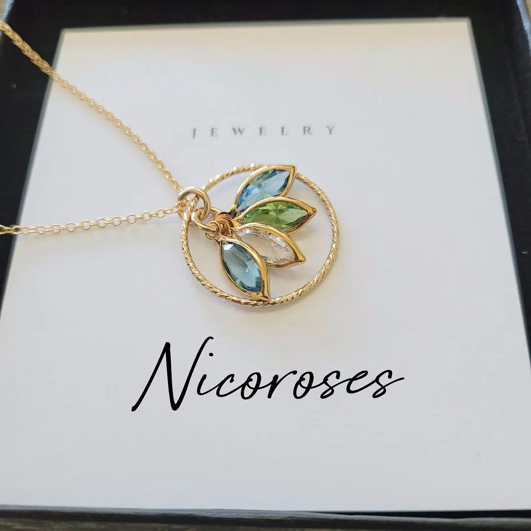 Personalized Family Birthstone Necklace Custom