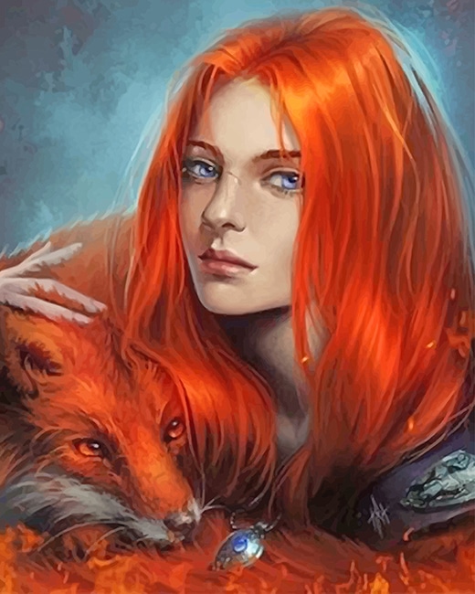 

Orange Fox Woman – Paint By Numbers - 40*50CM, 501 Original