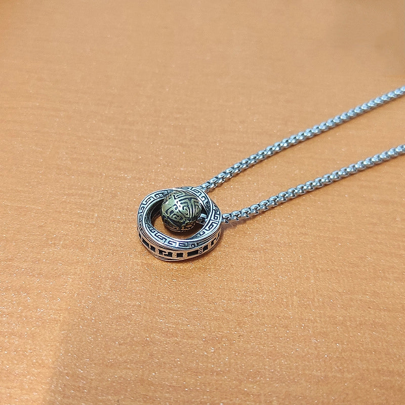Minimalist Round Ball Copper Plating Men’s Pendant Necklace