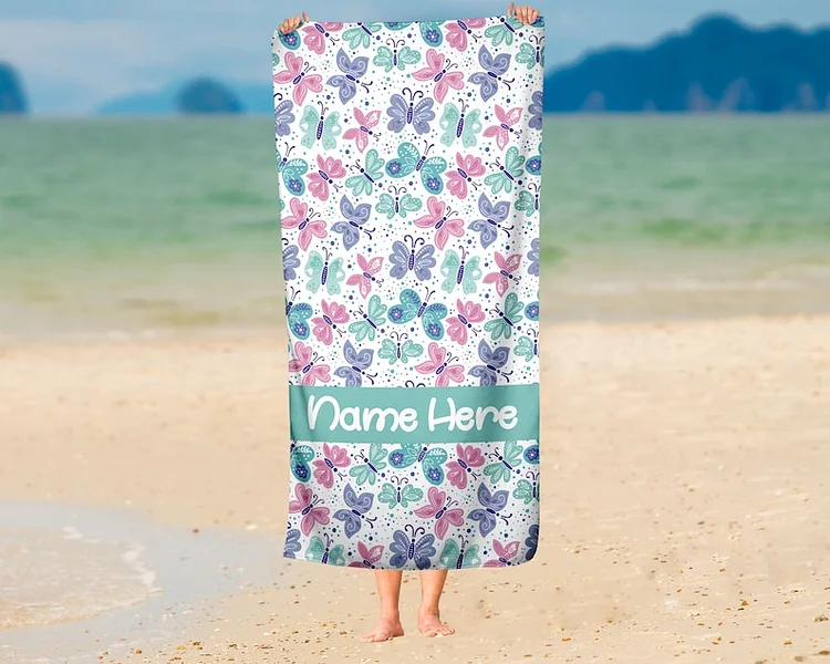 Personalized Kid Magical Butterflies Towel For Summer&Beach|DYTowel70