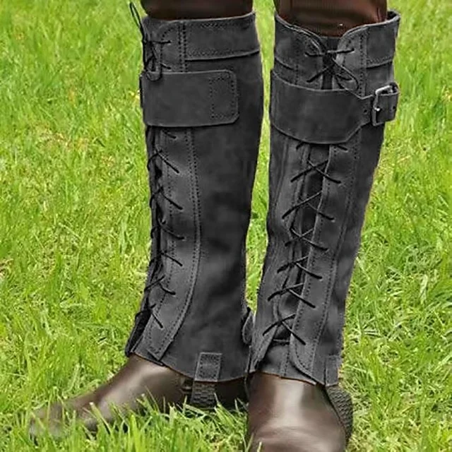 Retro Vintage Medieval Renaissance Masquerade Gaiters Boot Covers Cosplay Viking Crusader Solid Colored Fancy Dress Men's Unisex Pirate Fantasy Halloween Carnival Masquerade Carnival Halloween