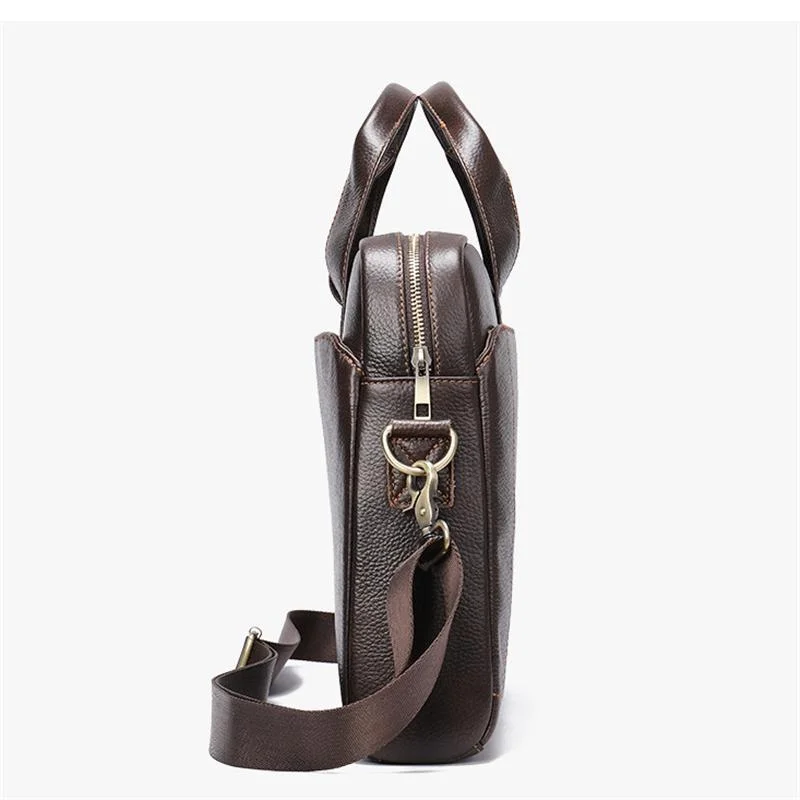 Large Capacity Leather Business Simple Style Laptop Handbag