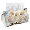 (25cm)Winter Pearl Three Birds DIY Diamond Painting PU Tissue Holder Box