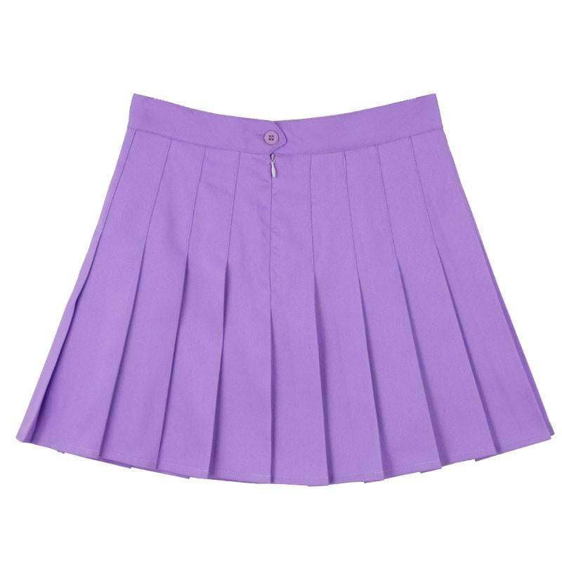 PURPLE PLEATED SKIRT