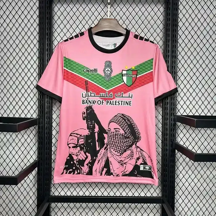 24-25 Palestine Deportivo La Coruna pink graffiti football jersey