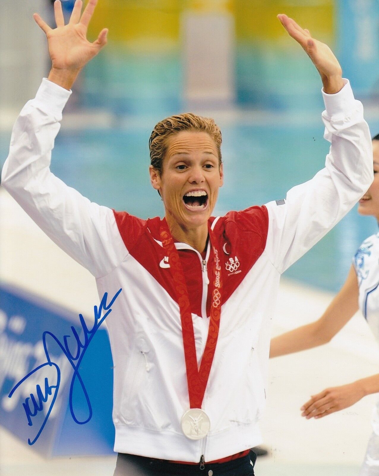 DARA TORRES signed (USA SWIMMING) 8X10 *OLYMPICS* GOLD MEDAL Photo Poster painting W/COA #1