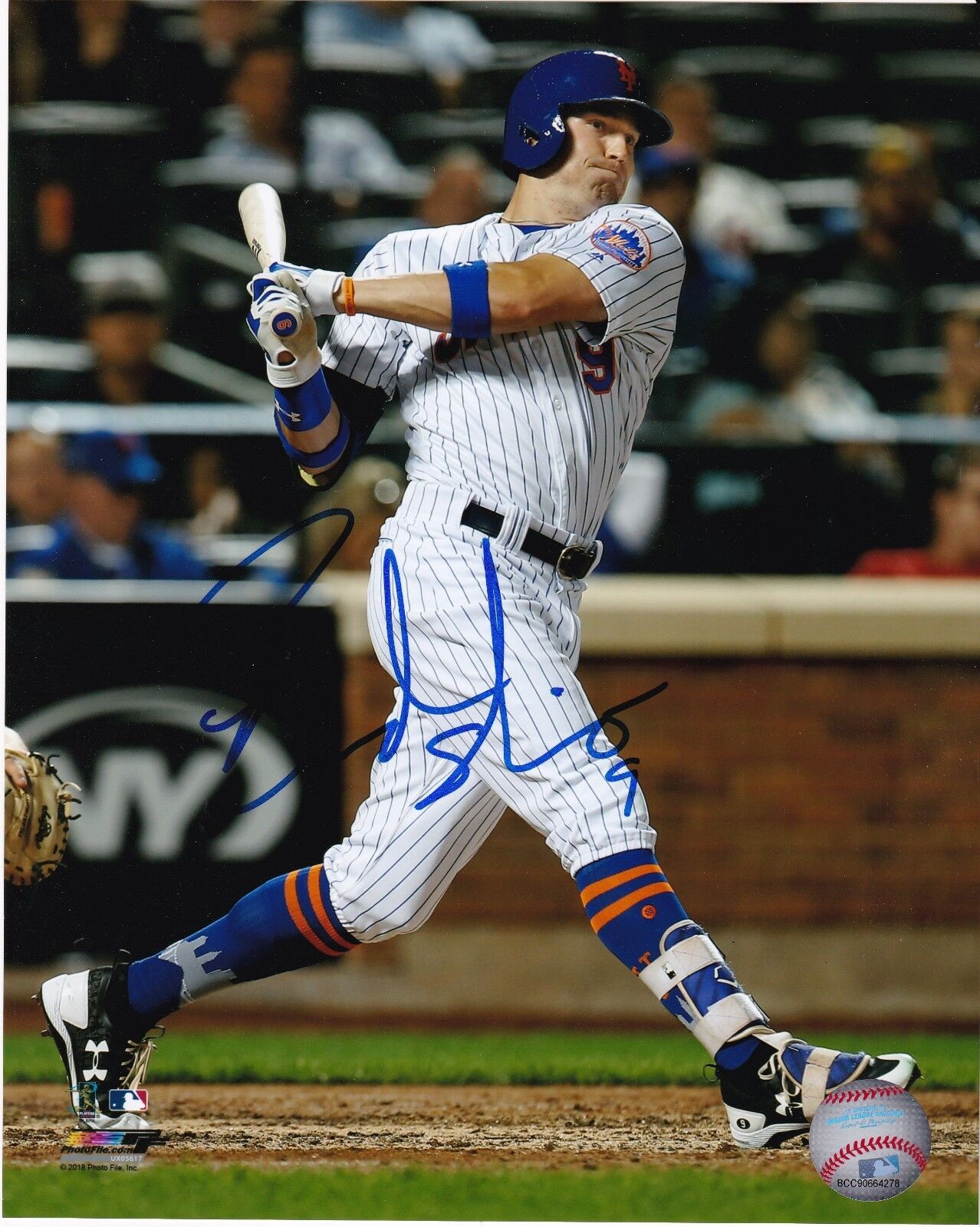 BRANDON NIMMO NEW YORK METS ACTION SIGNED 8x10