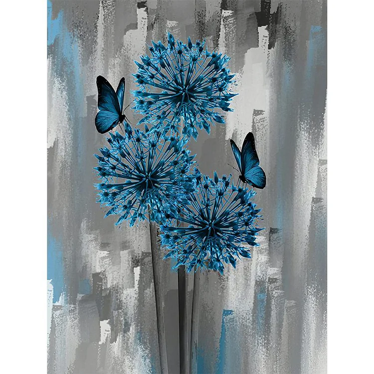 Full 11CT Blue Flowers Cross Stitch - 40*50cm