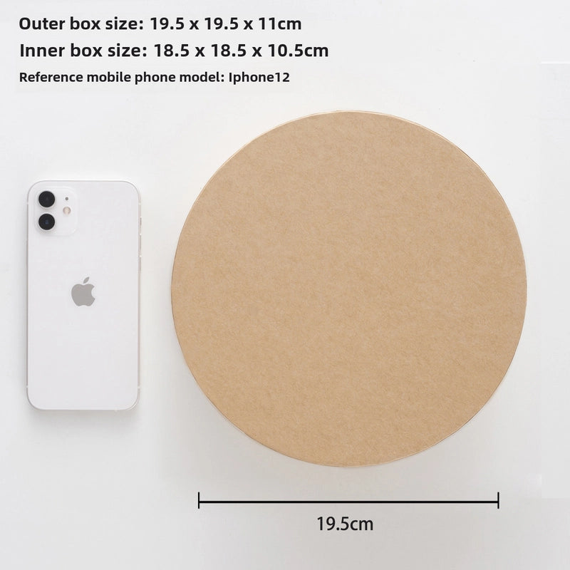 Kraft Paper Round Box DIY Baking Gift Box Cake Pastry Biscuit Packaging Box Accompanying Gift Box