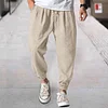 Men's Linen Casual Bloomers Harem Belted Pants by Inlyline