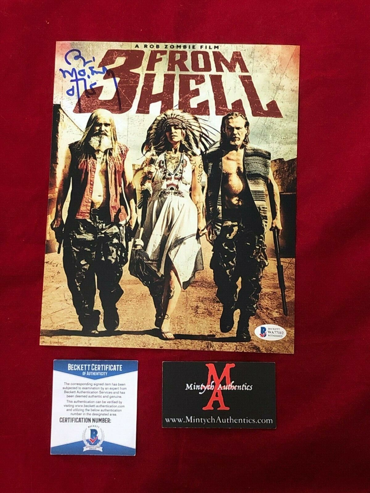 BILL MOSELEY SIGNED 8X10 Photo Poster painting! 3 FROM HELL! BECKETT COA! OTIS! HORROR! ZOMBIE!