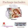 Diamond Art Painting Tissue Box Cover Wear Resist Decorative Paper Napkin Dispenser Multifunction Rhinestone PU Tissue Holder Kit for Adults Home Office Gift (Soft Glow Mother)