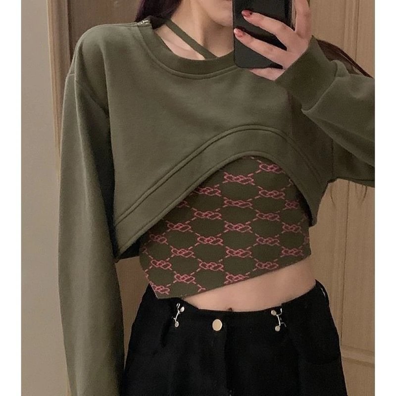 Zingj Y2k Harajuku Sweatshirts Women Vintage Oversized Pullovers Crop Top Female Aesthetic Grunge Streetwear Hoodie Korean