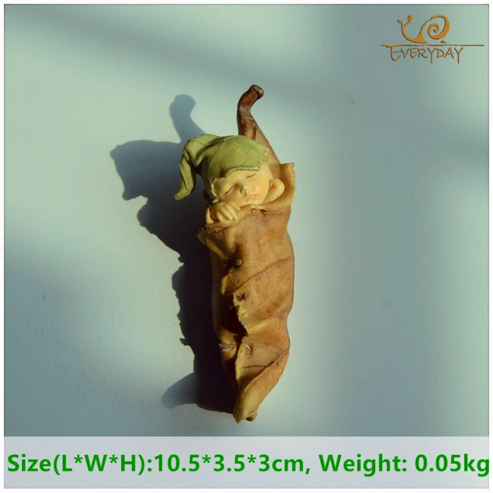 Everyday Collection Angel Fairy Figurines Birthday Decoration Vintage Leaf Baby Fairy Garden Landscape Ornament for Child Gift