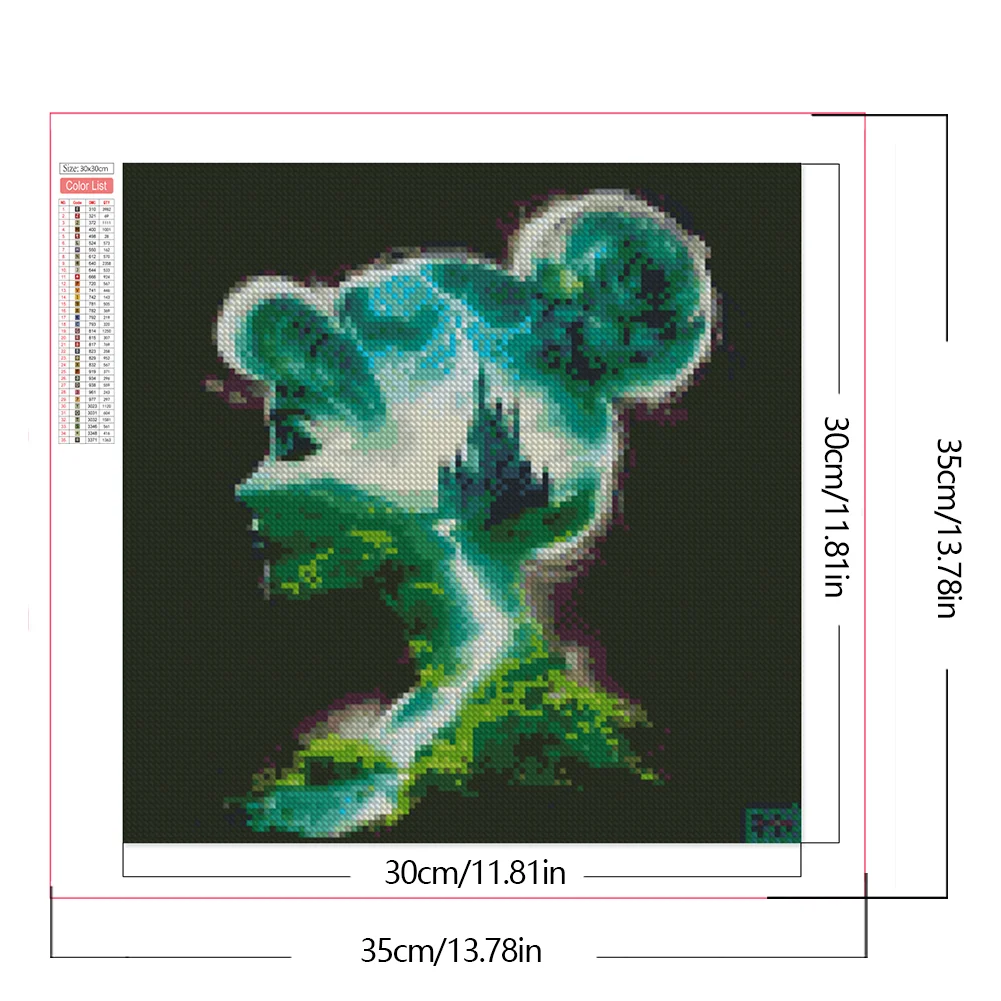 Diamond Painting - Full Square Drill - Princess Forest Silhouette(Canvas|35*35cm)