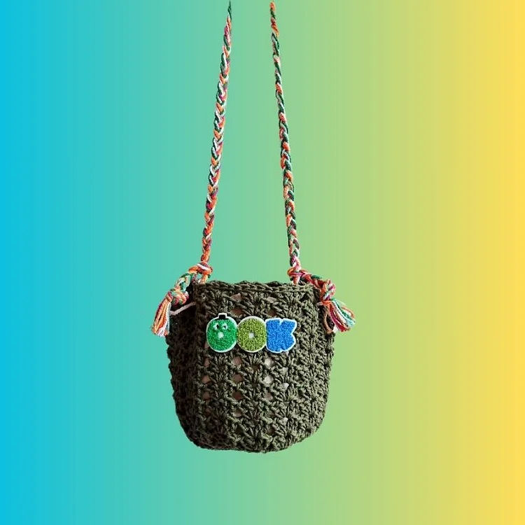 Lulusnow Handmade Green NICE Minimalist Lifestyle Crochet Crossbody Bag