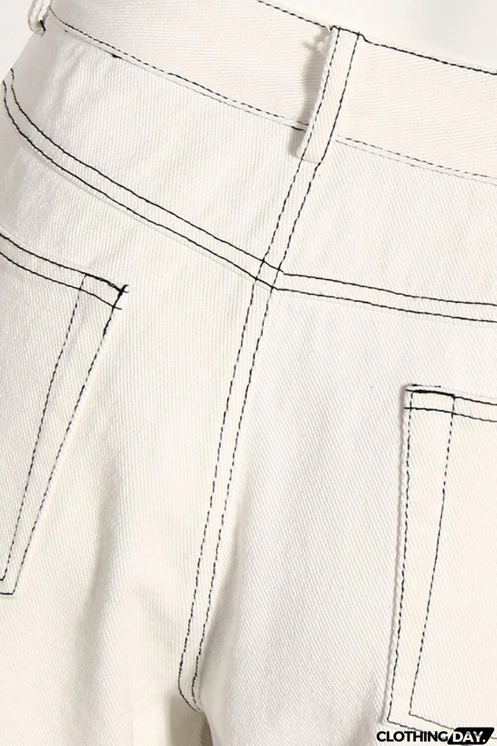 Contrast Frayed Detail Flare Jeans