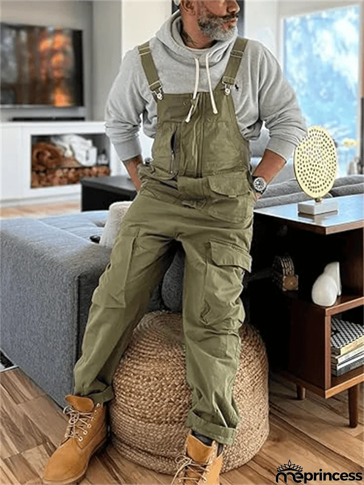 Men's Casual Cozy Oversized Multi-Pocket Dungarees