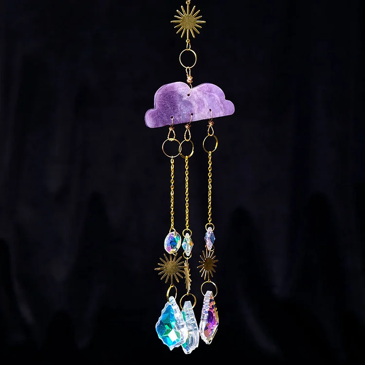 Olivenorma Natural Crystal Cloud Sun Catcher Wind Chime