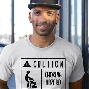 Pornhint NSFW Caution: Choking Hazard Graphic Tee NSFW