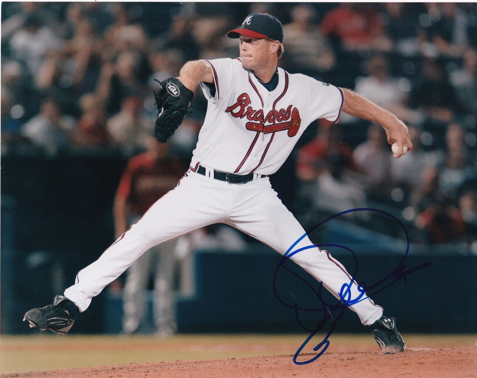 RON MAHAY ATLANTA BRAVES ACTION SIGNED 8x10