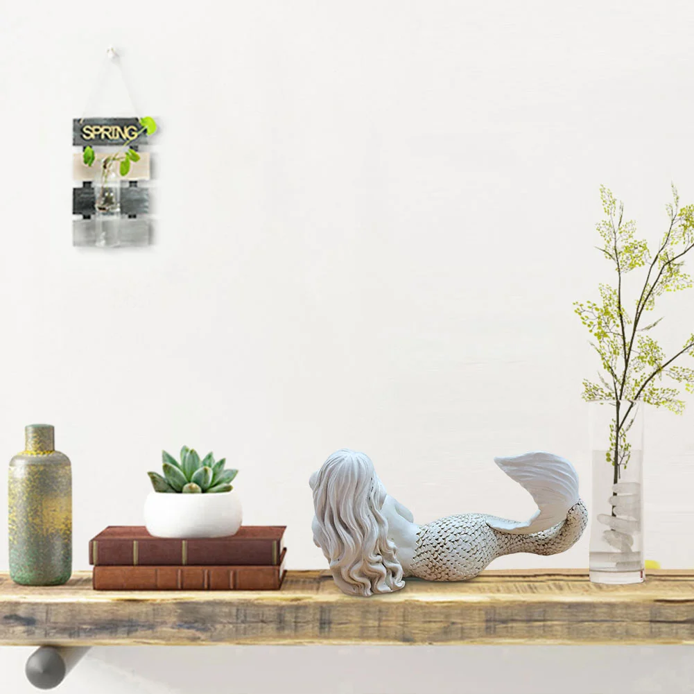 Resin Mermaid Figurine Statue Room Garden Office Master Gift Yard Decor