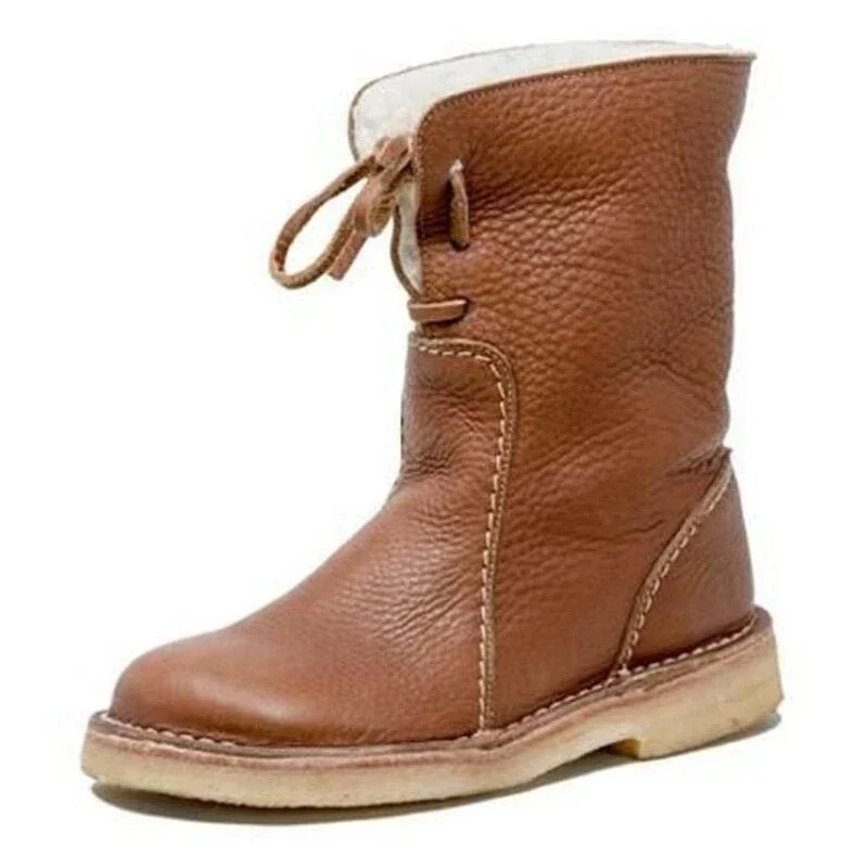 Vintage Buttery-Soft Waterproof Wool Lining Boots(Free Shipping)