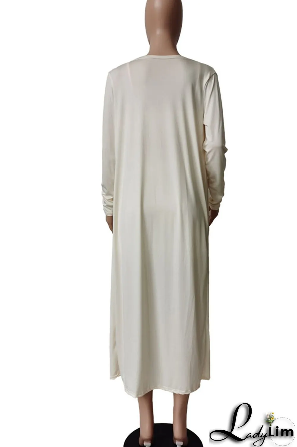 Apricot Sexy Solid Patchwork Long Sleeve Two Pieces