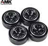 AMK 4Pcs Aluminum Alloy 7mm Hex Hub 1.3 Beadlock Wheels Rims for 1/18 RC Crawler TRX4M Axial SCX24 AX24 FCX24 Upgrades (Black)