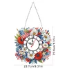 (US Only)2D Flat DIY Wreath 5D Hanging Clock Art Craft for Living Room Decoration