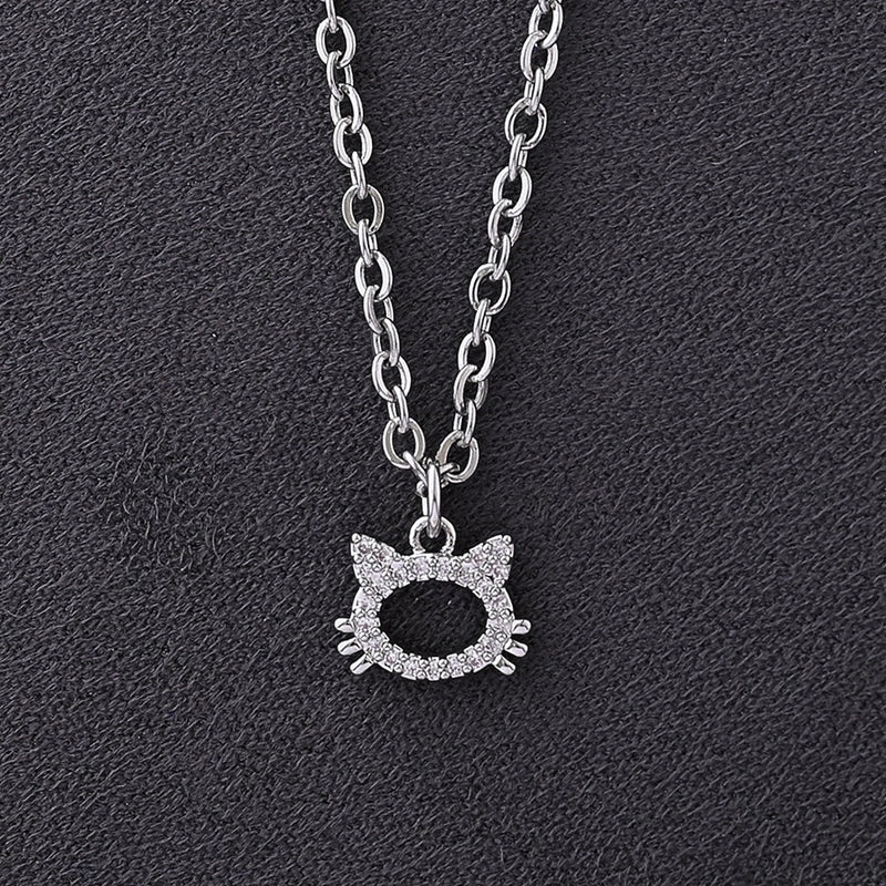 1 Pc/Package 8×9.5mm Hole 2~2.9mm Copper Zircon Rose Gold Plated White Gold Plated Gold Plated Cat Polished Pendant