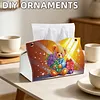 Flower Gift Teddy Bear DIY Diamond Painting PU Tissue Holder Box