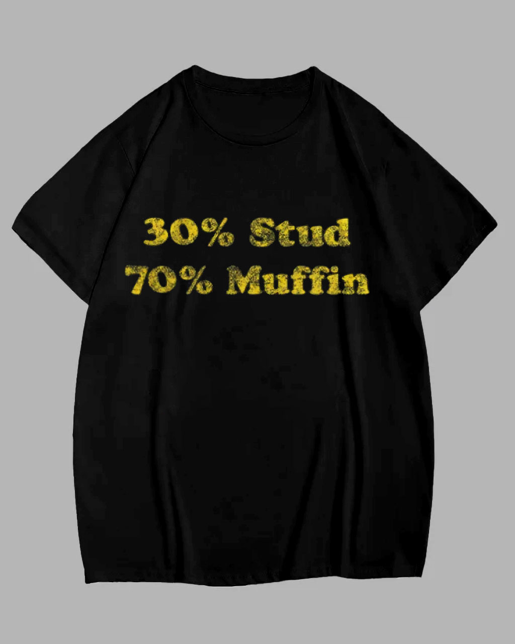 Big Guys "30% Stud 70% Muffin" Letter Casual Short Sleeve T-Shirt