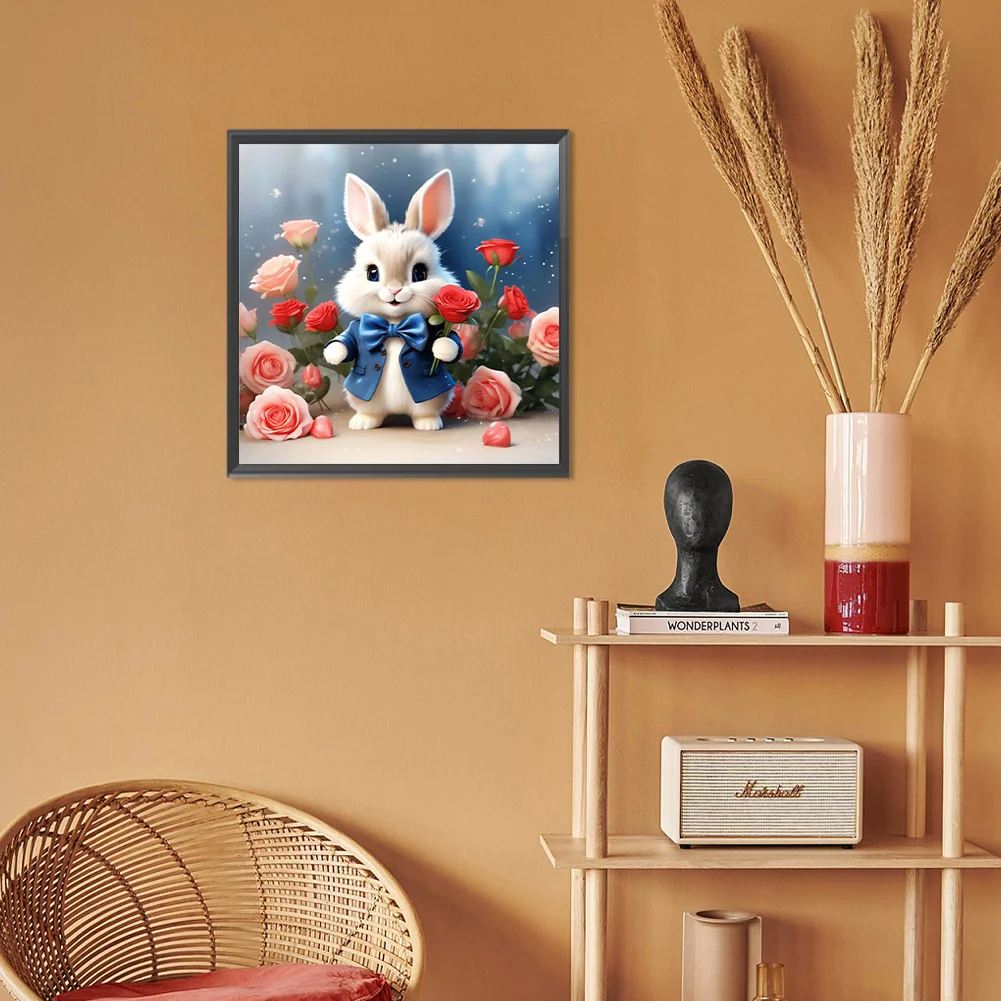 Diamond Painting - Full Round Drill - Flower Rabbit(Canvas|30*30cm)