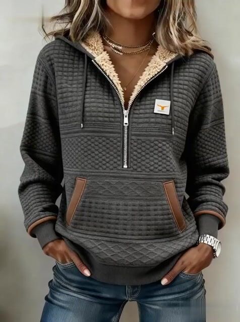 Women'S Casual Printed Zipper Sweatshirt 