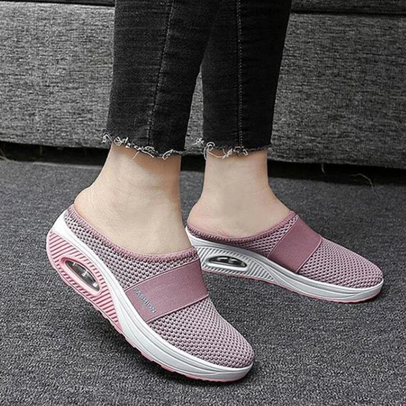 Women Mesh Lightweight Shoes Woman Slippers Wedge Shoes Female cushion Sandals Thick Bottem Sneakers Plus Size 43